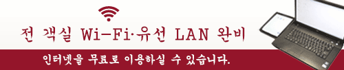 전 객실 Wi-Fi·유선 LAN 완비/인터넷을 무료로 이용하실 수 있습니다.